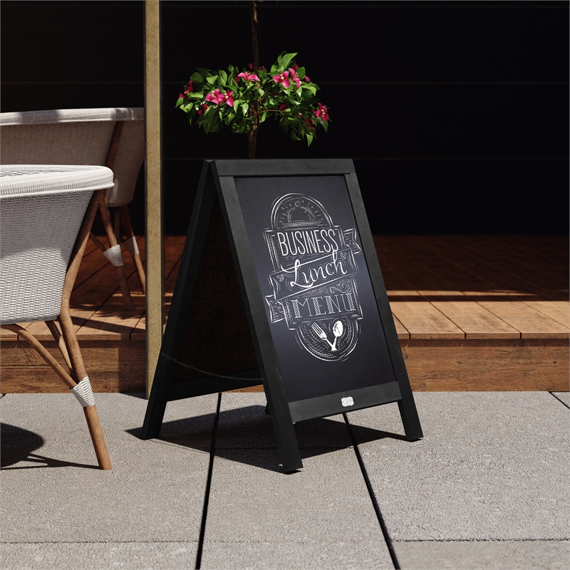 Scranton & Co A-Frame Magnetic Chalkboard with Pine Wood Frame in Black
