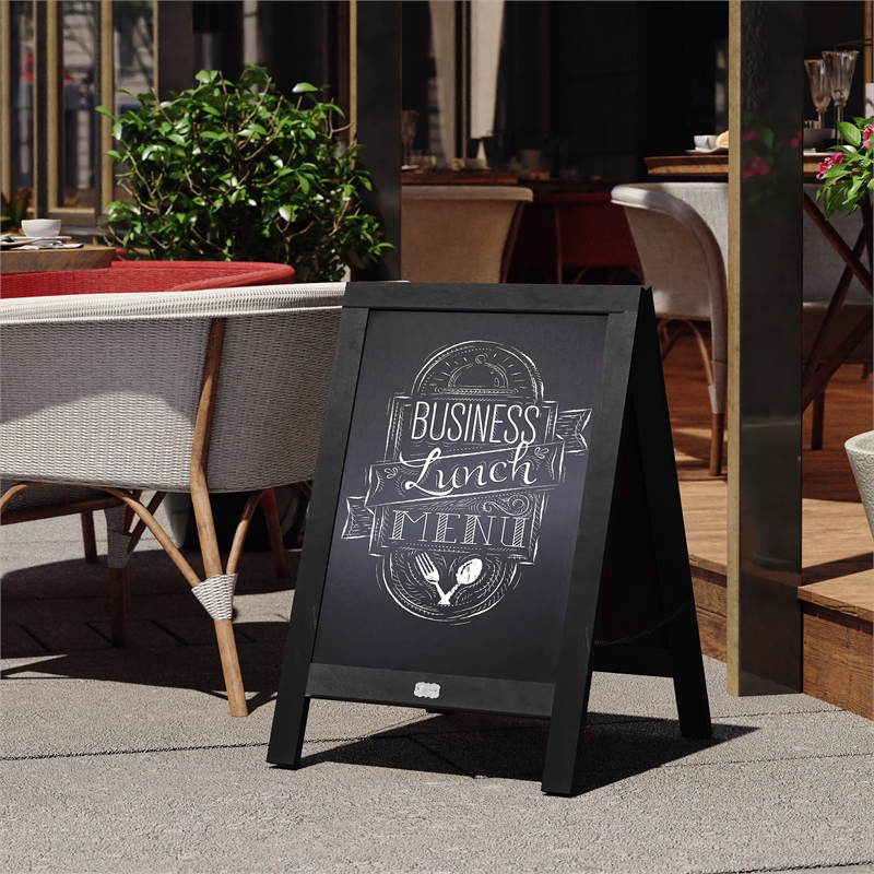 Scranton & Co A-Frame Magnetic Chalkboard with Pine Wood Frame in Black