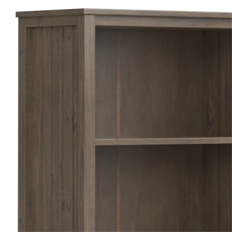 Scranton & Co Lev Solid Wood 72-in Bookcase Smoky Brown with Storage