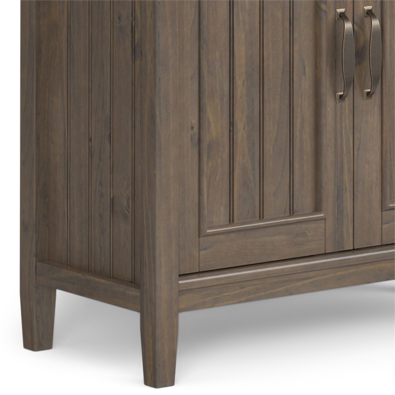 Scranton & Co Lev Solid Wood 72-in Bookcase Smoky Brown with Storage