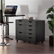Scranton & Co 6-Drawer Mobile Storage Cabinet in Polished Black
