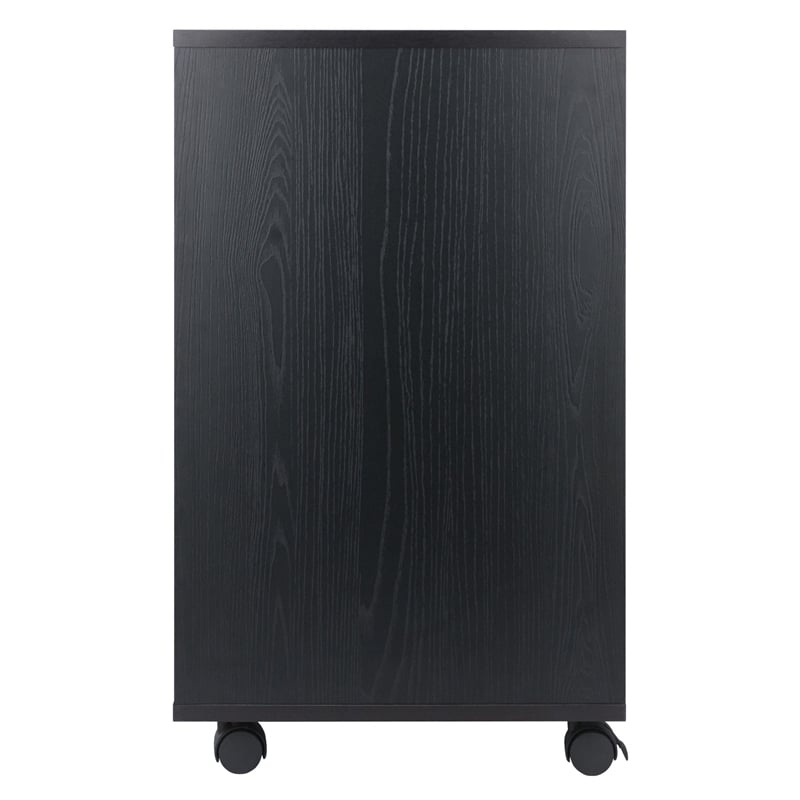 Scranton & Co 6-Drawer Mobile Storage Cabinet in Polished Black
