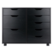 Scranton & Co 6-Drawer Mobile Storage Cabinet in Polished Black