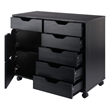 Scranton & Co 6-Drawer Mobile Storage Cabinet in Polished Black