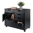 Scranton & Co 6-Drawer Mobile Storage Cabinet in Polished Black