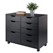 Scranton & Co 6-Drawer Mobile Storage Cabinet in Polished Black