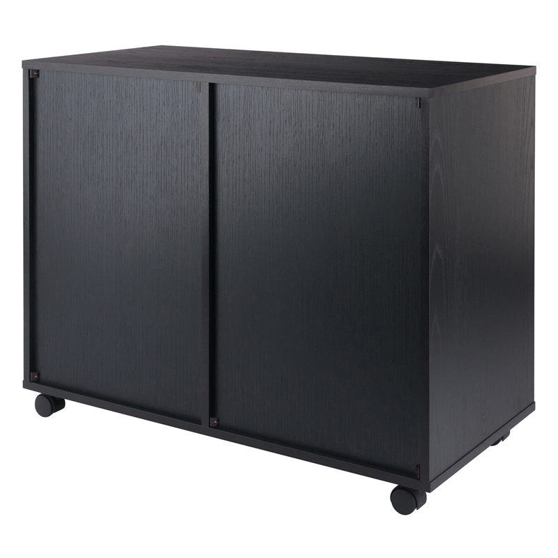 Scranton & Co 6-Drawer Mobile Storage Cabinet in Polished Black