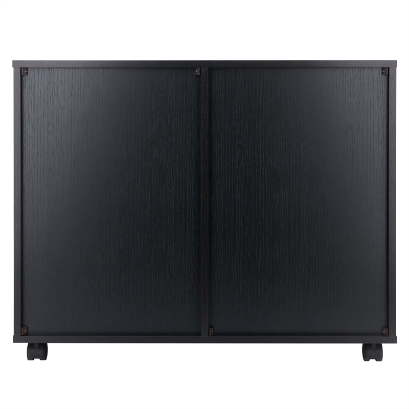 Scranton & Co 6-Drawer Mobile Storage Cabinet in Polished Black