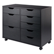 Scranton & Co 6-Drawer Mobile Storage Cabinet in Polished Black