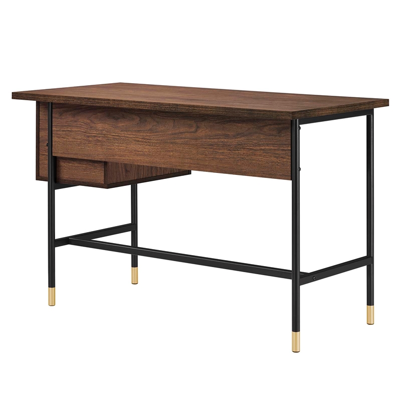 Scranton & Co Wood Office Desk with Two Drawers in Black Walnut