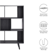 Scranton & Co 7-Shelf Wood Bookcase with Splayed Dowel Legs in Charcoal
