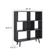 Scranton & Co 7-Shelf Wood Bookcase with Splayed Dowel Legs in Charcoal