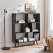 Scranton & Co 7-Shelf Wood Bookcase with Splayed Dowel Legs in Charcoal