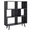 Scranton & Co 7-Shelf Wood Bookcase with Splayed Dowel Legs in Charcoal
