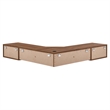 Scranton & Co Wall Mount Corner Wood Office Desk with Drawers in Walnut
