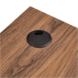 Scranton & Co Wall Mount Corner Wood Office Desk with Drawers in Walnut