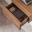 Scranton & Co Wall Mount Corner Wood Office Desk with Drawers in Walnut