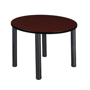 Scranton & Co 42&quot Round Breakroom X-Base Table in Classic Mahogany