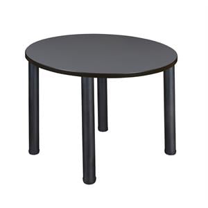 Scranton & Co 42&quot Round Breakroom X-Base Table in Stylish Grey