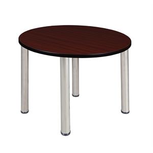 Scranton & Co 36&quot Round Breakroom X-Base Table in Classic Mahogany