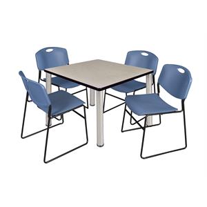 Scranton & Co 36&quot Square Breakroom Table with 4 Zeng Chairs in Maple