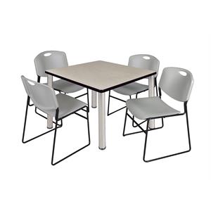 Scranton & Co 42&quot Square Breakroom Table with 4 Zeng Chairs in Maple