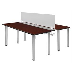 Scranton & Co 60&quot x 24&quot Benching System with Divider in Mahogany