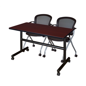 Scranton & Co 48&quot x 30&quot Training Table with 2 Nesting Chairs in Mahogany