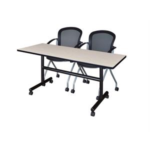 Scranton & Co 60&quot x 24&quot Training Table with 2 Nesting Chairs in Maple