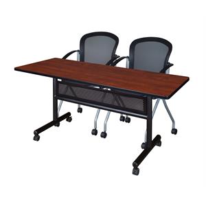 Scranton & Co 60&quot x 24&quot Training Table with 2 Nesting Chairs in Cherry