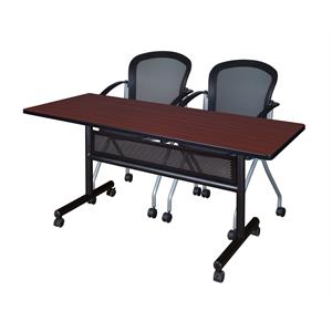 Scranton & Co 60&quot x 24&quot Training Table with 2 Nesting Chairs in Mahogany