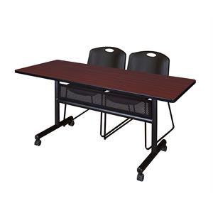 Scranton & Co 60&quot x 24&quot Training Table with 2 Zeng Chairs in Mahogany