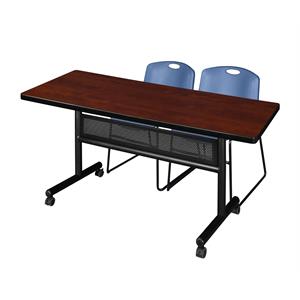 Scranton & Co 60&quot x 30&quot Mobile Training Table with 2 Zeng Chairs in Cherry