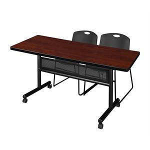Scranton & Co 60&quot x 30&quot Mobile Training Table with 2 Zeng Chairs in Cherry
