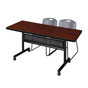 Scranton & Co 60&quot x 30&quot Mobile Training Table with 2 Zeng Chairs in Cherry