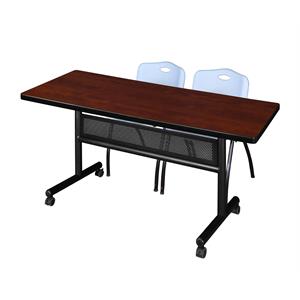 Scranton & Co 60&quot x 30&quot Flip Top Training Table with 2 'M' Chairs in Cherry