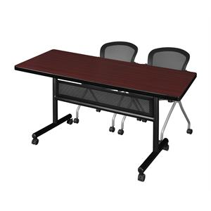 Scranton & Co 60&quot x 30&quot Training Table with 2 Nesting Chairs in Mahogany