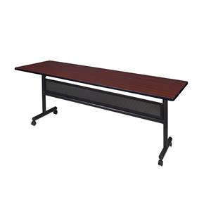 Scranton & Co 84&quot Flip Top Mobile Training Table in Mahogany