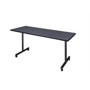Scranton & Co 72&quot Mobile Table Set with Glides in Stylish Grey