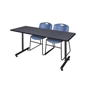 Scranton & Co 60&quot x 30&quot Training Table with 2 Zeng Chairs in Grey