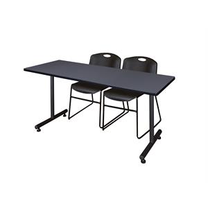 Scranton & Co 60&quot x 30&quot Training Table with 2 Zeng Chairs in Grey