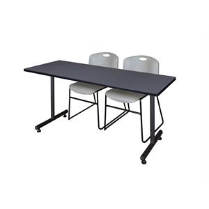 Scranton & Co 60&quot x 30&quot Training Table with 2 Zeng Chairs in Grey
