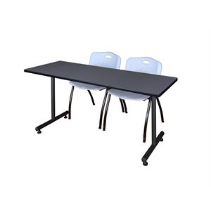 Scranton & Co 60&quot x 30&quot Training Table with 2 Zeng Chairs in Grey