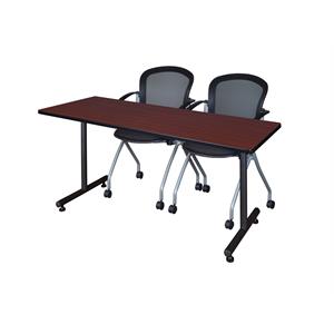 Scranton & Co 60&quot x 30&quot Training Table with 2 Nesting Chairs in Mahogany