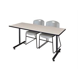 Scranton & Co 66&quot x 30&quot Training Table with 2 Zeng Chairs in Maple