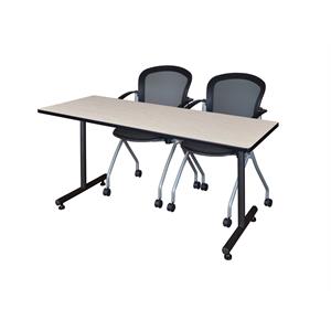 Scranton & Co 66&quot x 30&quot Training Table with 2 Nesting Chairs in Maple