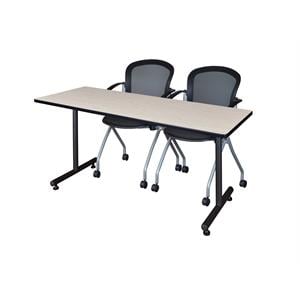 Scranton & Co 72&quot x 30&quot Training Table with 2 Nesting Chairs in Maple
