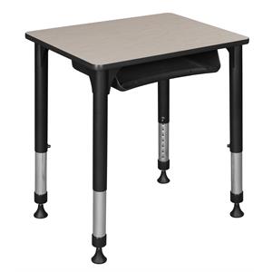 Scranton & Co 26&quot x 18&quot Rectangle Adjustable Desk with Storage in Maple