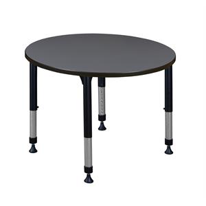 Scranton & Co 36&quot Round Height Adjustable Table in Stylish Grey