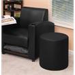 Scranton & Co Plush Round Ottoman in Soft Durable Black Vinyl